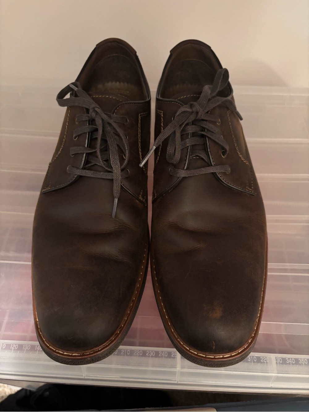 G.H. Bass Men's Classic Leather Dress Shoes Size 12 Brown Lace-Ups